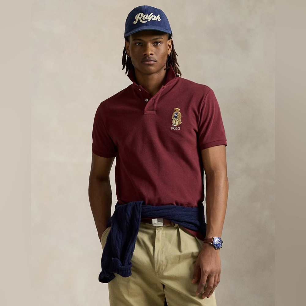 Classic Fit Polo Bear Mesh Polo Shirt